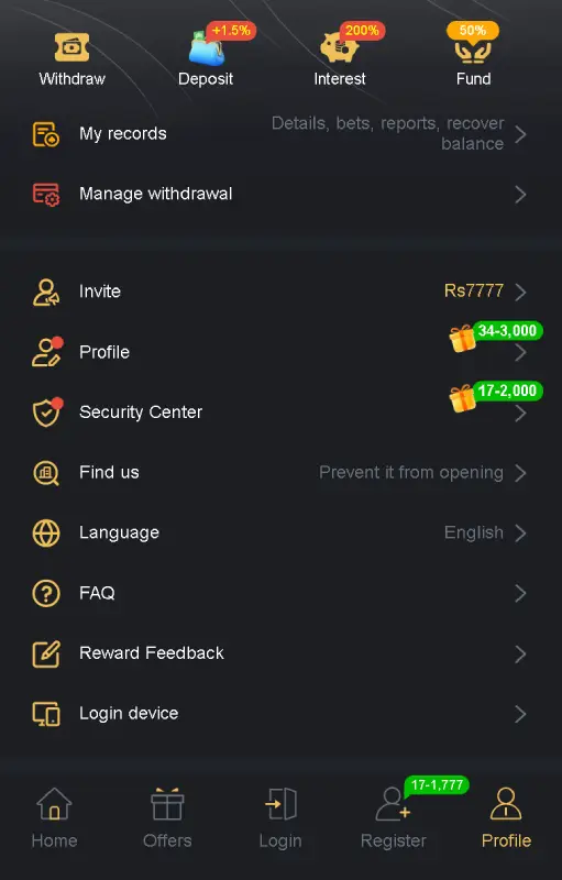 663BET Game APK interface showing balance coins and rewards