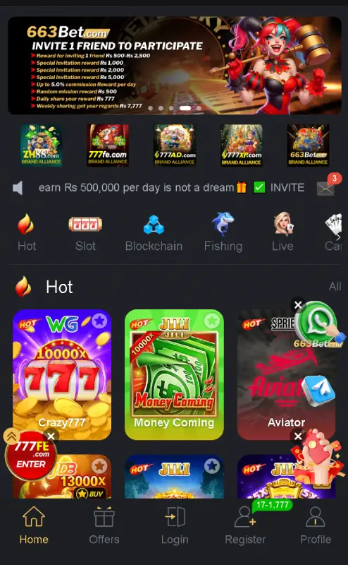 663BET Game slot gameplay showing coin wins and bonus rewards