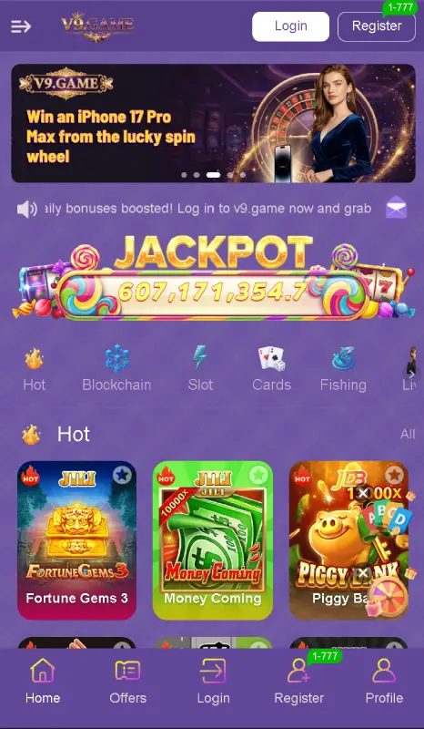 V9 Game prediction gameplay dashboard win cash